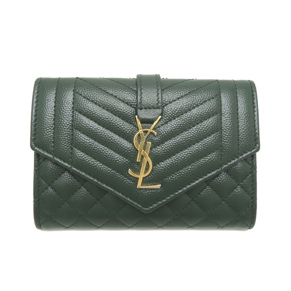 Saint Laurent Paris Compact Wallet, Women's Bi-fold ART651026, Leather, Dark ...
